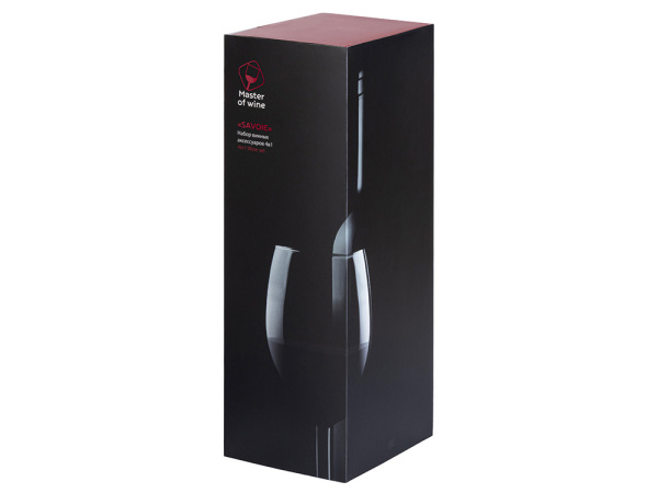 Набор винных аксессуаров 4в1 «Savoie» с покрытием soft touch, Цвет черный