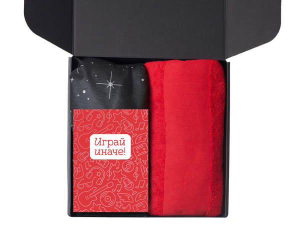 Подарочный набор «Re:y. Care» с полотенцем, солью для ванны и диффузором, Цвет красный