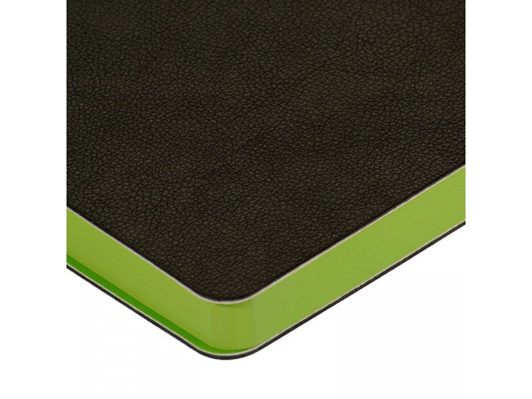 Ежедневник недатированный А5 «Boston», Цвет черный с обрезом цвета зеленого яблока