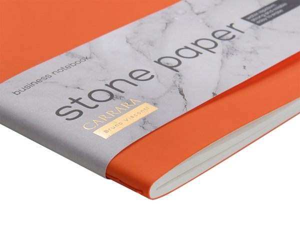 Тетрадь с каменной бумагой А5 «Carrara», Цвет оранжевый