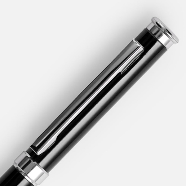 Ручка шариковая Finn Chrome, черная, 13,8х0,9 см