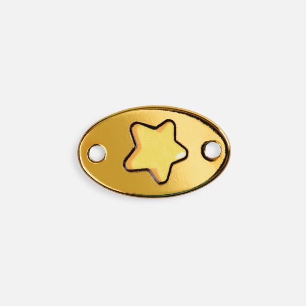 Шильдик металлический Alfa Oval, золотистый, 1,5х2,5 см