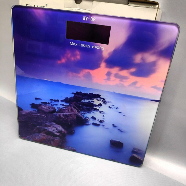 Весы электронные напольные стеклянные с LED дисплеем Personal glass scale 28.00 х 28.00 см, до 180 к