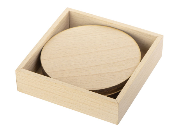 Набор круглых костеров на подставке «Drink», Цвет натуральный