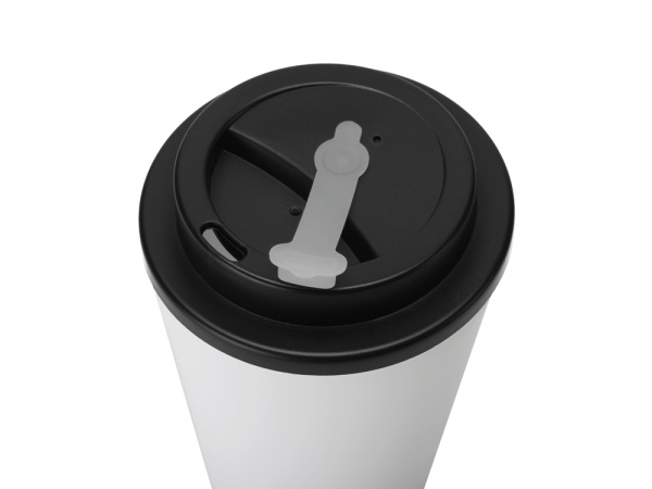 Пластиковый стакан с двойными стенками «Take away», Цвет белый/черный