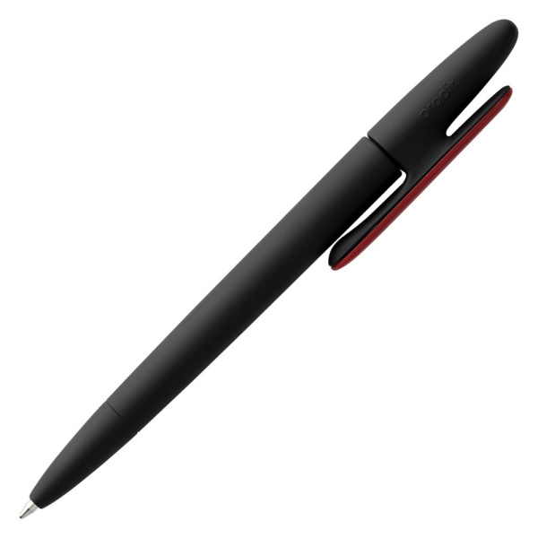 Ручка шариковая Prodir DS5 TRR-P Soft Touch, черная с красным, 14,4х1,1 см