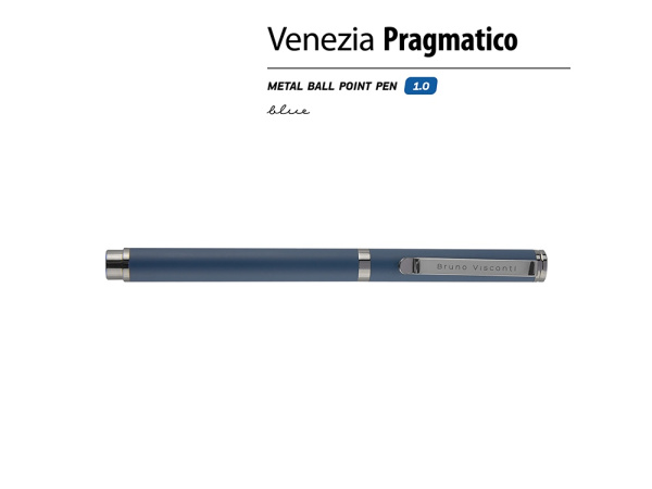 Ручка металлическая шариковая «Venezia Pragmatico» софт-тач, Цвет синий