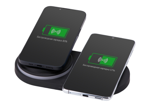 Складная зарядная станция с беспроводной зарядкой «Flashport», 15 Вт, Цвет черный