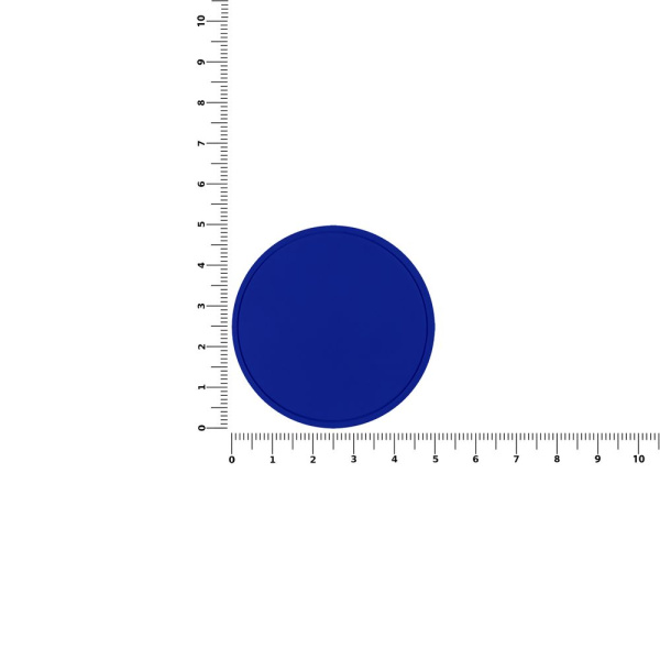 Лейбл ПВХ Dzeta Round, L, синий, 5х5,01х0,2 см