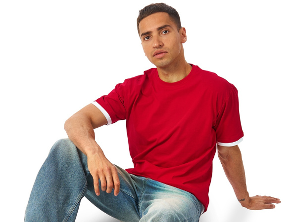 Футболка «Rotterdam» мужская, Размер XL, Цвет красный/белый