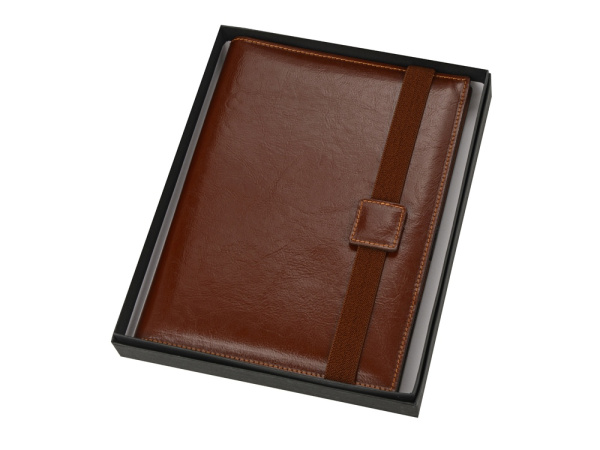 Папка-портфолио с блокнотом А5, Цвет коричневый