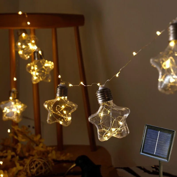 Гирлянда "Нить" с насадками звездами, с выбором цвета свечения