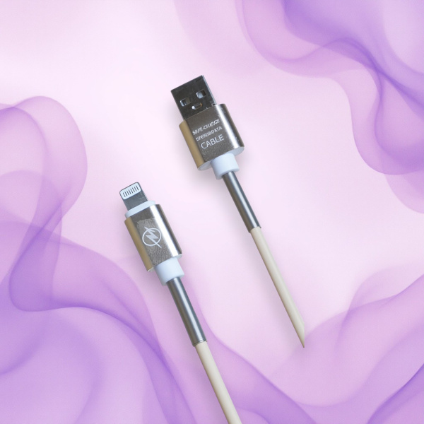 Кабель M5 USB Type-A - Lightning, длина 2000мм, серый / Прочность и удобство для современных устройств