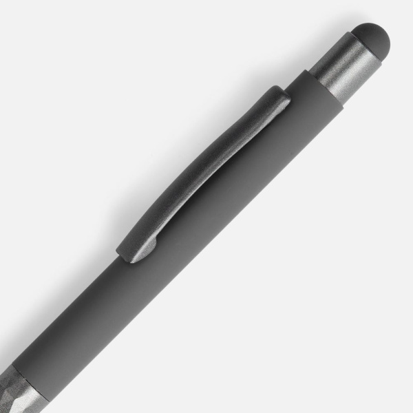 Ручка шариковая Digit Soft Touch со стилусом, серая, 14,5х1 см