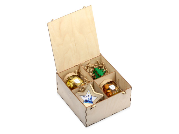 Подарочный набор «Decoration Deluxe» с двумя видами меда, Цвет натуральный, зеленый, голубой