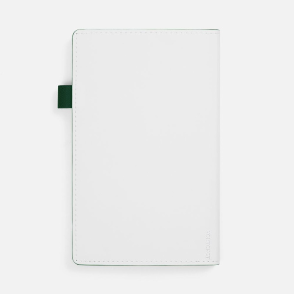 Ежедневник White Shall, недатированный, бело-зеленый, 13,2х21х1,5 см