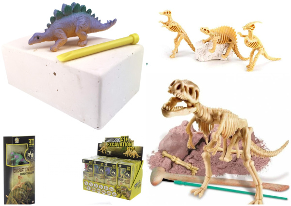 Игровой набор "Юный археолог. Мир динозавров. Раскопки". Раскопай скелет "Динозавра" + фигурка