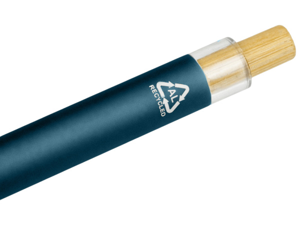 Ручка шариковая из переработанного алюминия «Blossom», Цвет полуночный синий