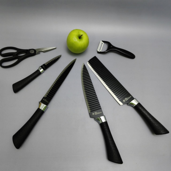 Набор кухонных ножей из нержавеющей стали 6 предметов EVDRTVERH ER-0238A/ Подарочная упаковка
