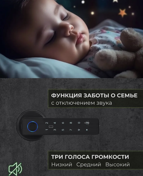 Умный электронный замок - ручка на дверь с паролем и отпечатком пальца