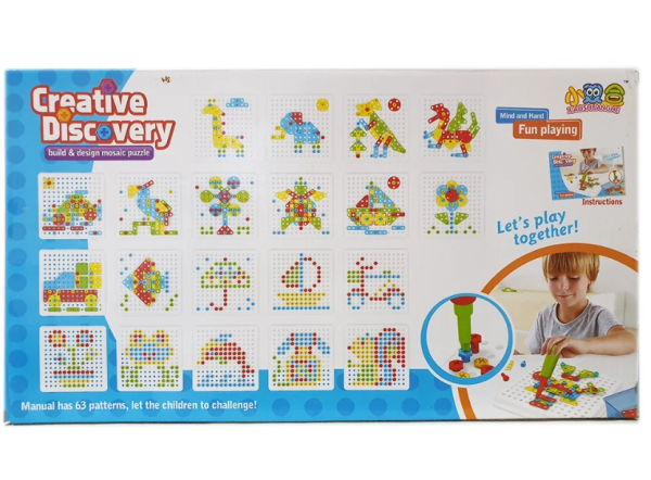 Болтовой конструктор мозаика Creative Mosaic Discovery с отверткой (310 деталей)