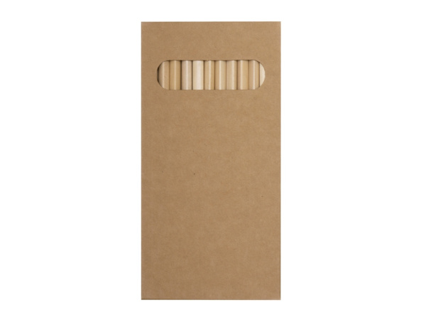 Набор из 12 трехгранных цветных карандашей «Painter», Цвет упаковка- крафт, карандаши- натуральный