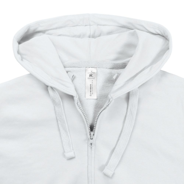 Толстовка женская Hooded Full Zip белая, XS–XXL