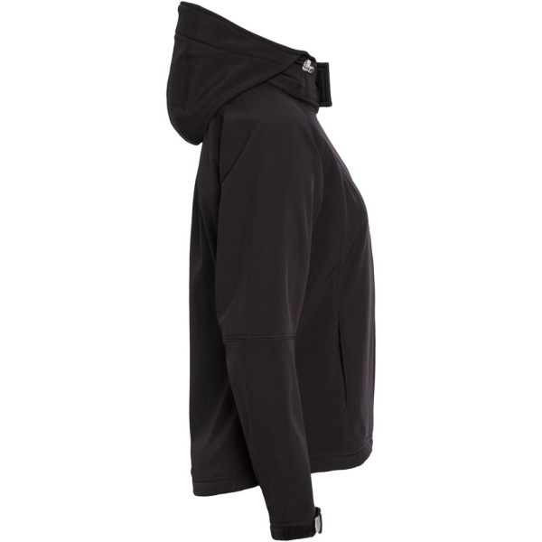 Куртка женская Hooded Softshell черная, S–XL