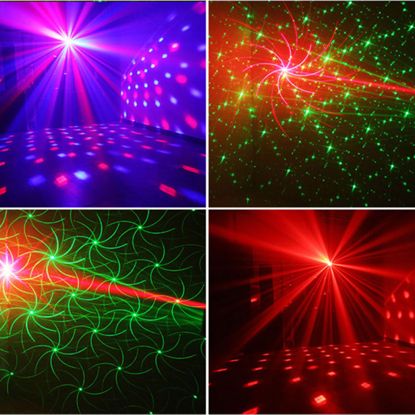 Лазерный проектор для вечеринок, концертов, дискотек, черный  / Проецирует перемещение цветных фигур на стену