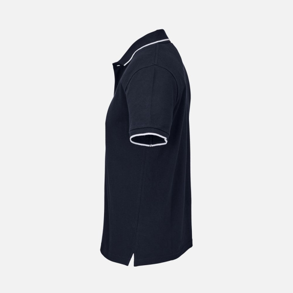 Рубашка поло унисекс Palermo, темно-синяя с белым, XS–3XL