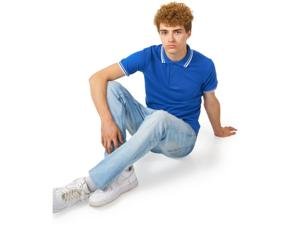 Рубашка поло "Erie" мужская, Размер S, Цвет синий классический/белый