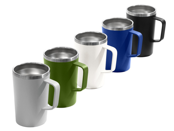 Стальная кружка с двойными стенками и порошковым покрытием «Tibet», Цвет белый