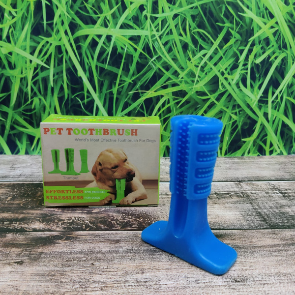 Зубная силиконовая щетка игрушка массажер для чистки зубов мелких пород собак Pet Toothbrush