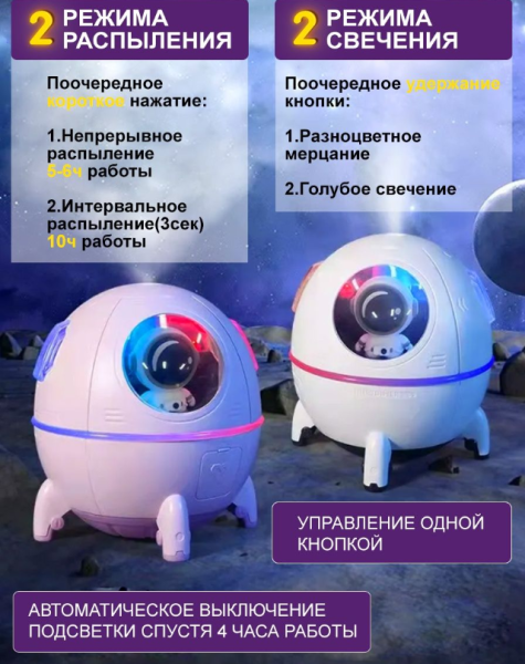 Ультразвуковой увлажнитель воздуха - игрушка Космический корабль Space Capsule Humidifier MJ046