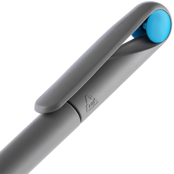 Ручка шариковая Prodir DS1 TMM Dot, серая с голубым, 14х1,1 см