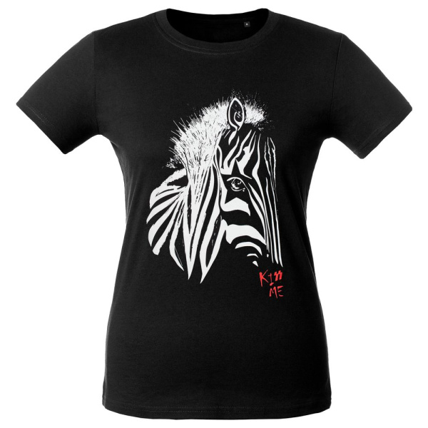 Футболка женская «Арт-рокстар. Kiss Me», черная, S–XL