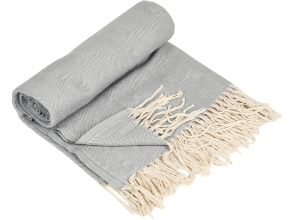 Плед «Ёлочка» из натурального хлопка, Цвет серый