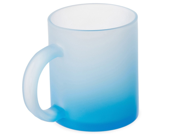 Стеклянная матовая кружка с градиентом для сублимации «Омбре», Цвет синий