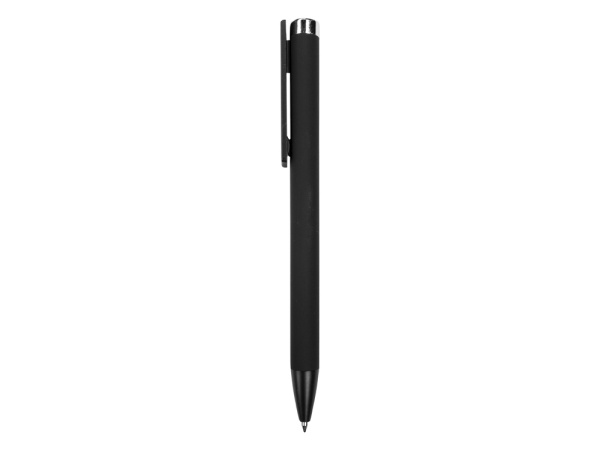 Ручка металлическая шариковая «Taper Metal» soft-touch, Цвет черный, серебристый