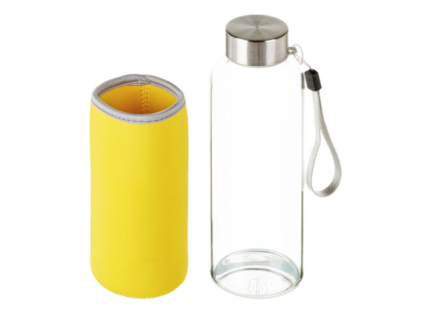 Бутылка для воды «Pure» c чехлом, Цвет прозрачный, желтый