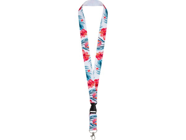 Ланъярд под сублимацию с карабином и межуровневым замком, 2,5 см, Цвет белый