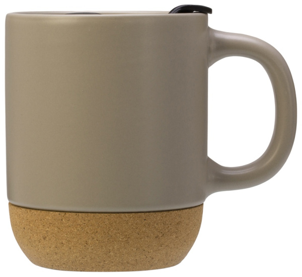 Кружка с пробковым дном и крышкой «Denpasar», Цвет бежевый