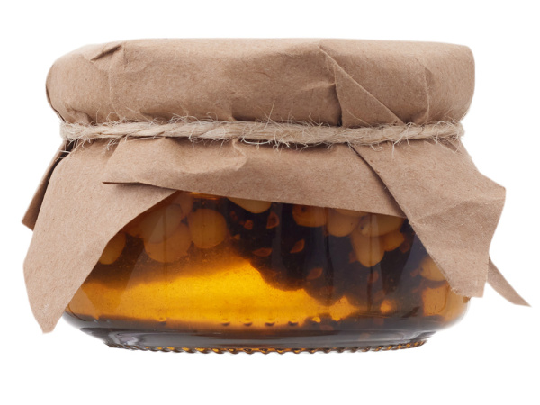 Мед с сосновыми шишками и кедровыми орехами, Размер 120 г