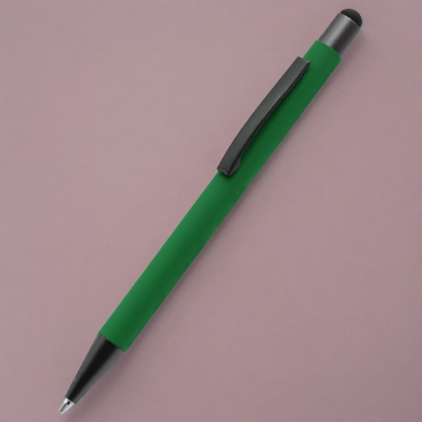 Ручка металлическая Story софт-тач / Ручка с комфортным покрытием и стилусом