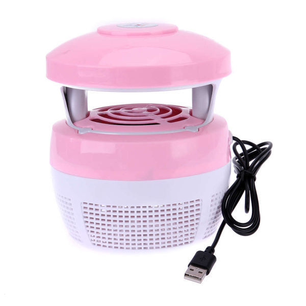 Москитная лампа от комаров со встроенным вентилятором / фотокатализом USB, розовая