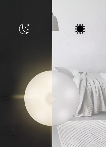 Потолочный светильник с датчиком движения, белый /  Автоматическое включение во время обнаружения любого движения