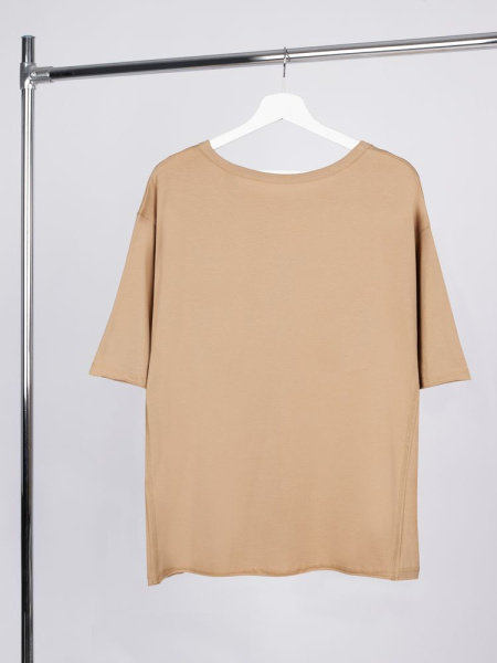 Футболка оверсайз унисекс Vozduh, бежевая, XS–XXL
