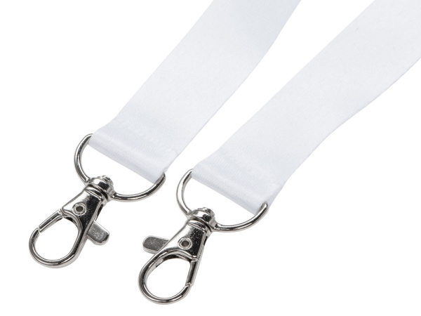 Ланъярд под сублимацию с 2-мя карабинами, 2 см, Цвет белый