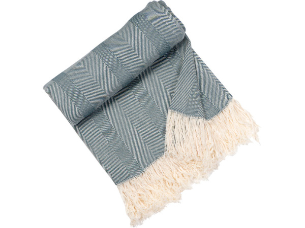 Плед «Hild» из натурального хлопка, Цвет синий