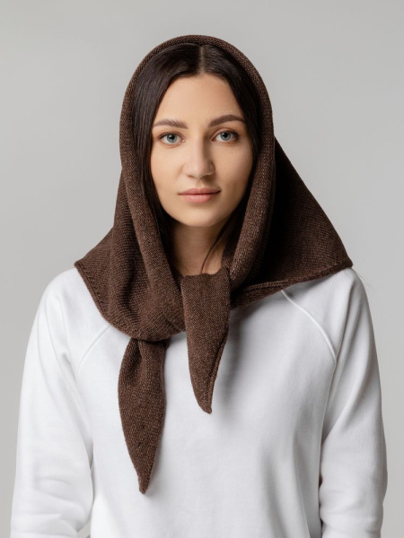 Косынка Dalia, темно-коричневая, 50х125 см